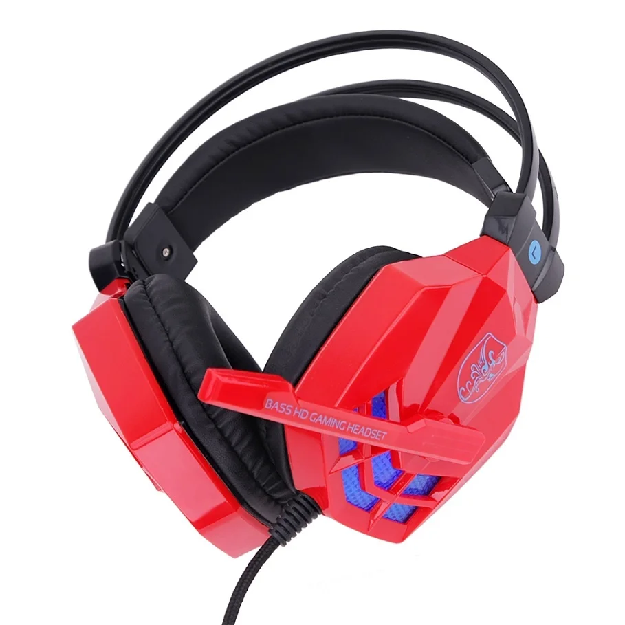 Red Blue SY850MV модный дизайн игровые гарнитуры для дома и офиса Проводные шумоподавляющие наушники с микрофонами для компьютеров ПК - Цвет: Red Blue