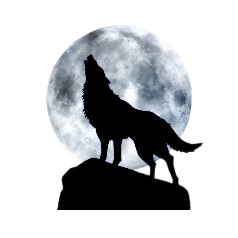 

Dawasaru Full Moon Howl Wolf Car Sticker Personality Sunscreen Decal Laptop Motorcycle Auto Accessories Decoration PVC,15cm*12cm