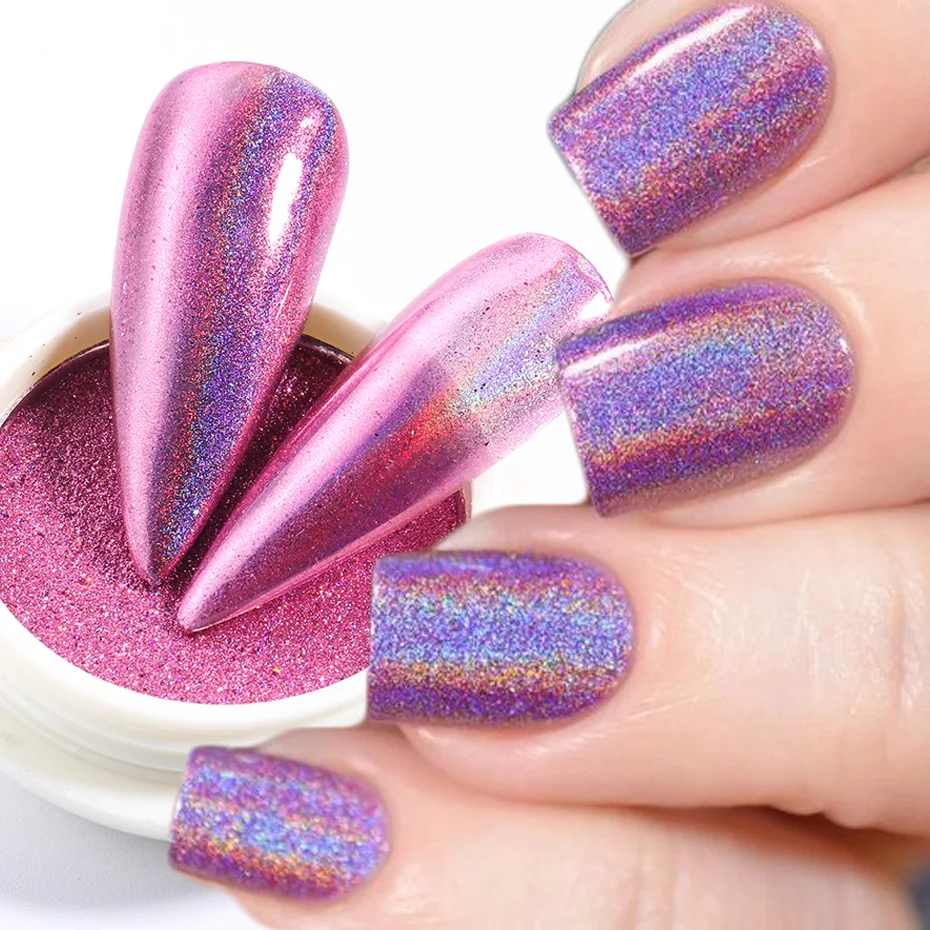 1 коробка Голографический лазерный блеск для ногтей градиентный эффект