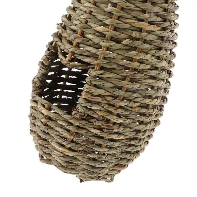hanging bird house natural fiber finch bird nest hut outdoor cage shelter hideaway free global shipping