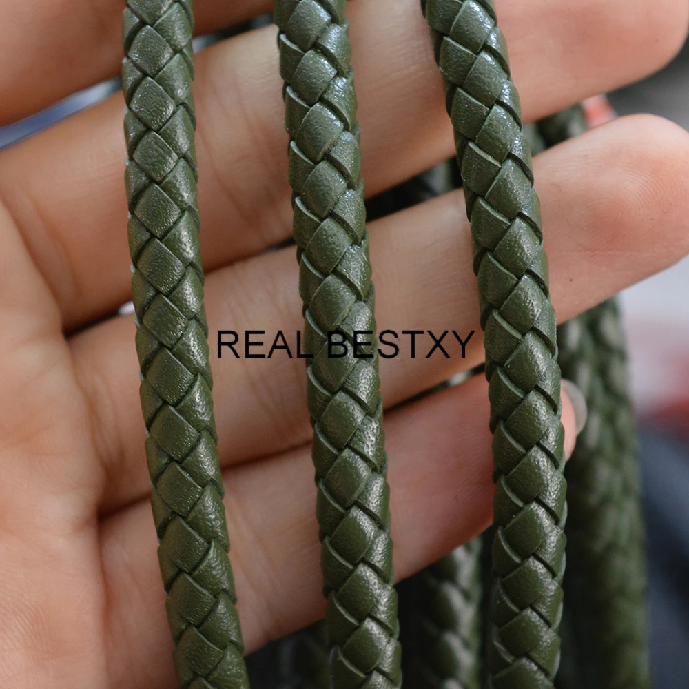 Прибл. 5 м/лот: 6 мм кружево из натуральной коровьей кожи в стиле милитари