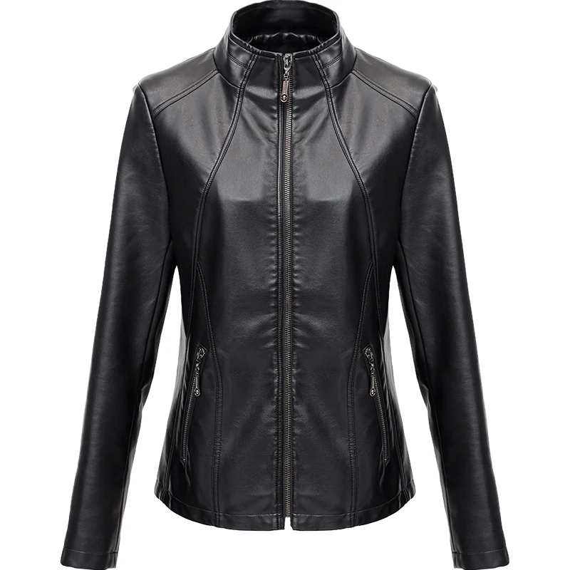 Новинка осенняя Женская куртка из искусственной кожи короткое пальто для