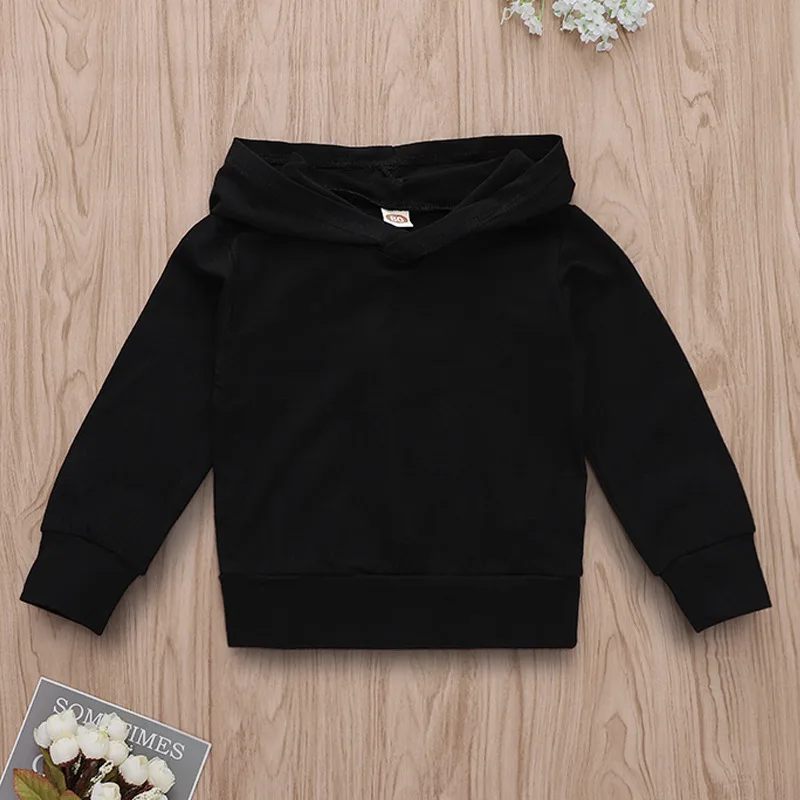 Топы с длинными рукавами для мальчиков черный топ капюшоном и надписью Don't Look Back