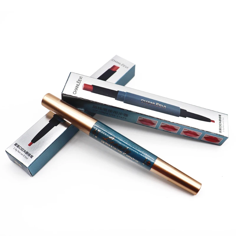 

6 Colors Double Headed Lipstick Pen Lip Liner Pencil Moisturizing Rotating Lip Liner Waterproof Batom Lips Makeup TSLM1