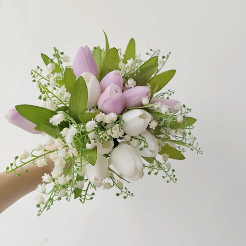 

Feel тюльпаны цветы невесты Свадебный искусственный букет Искусственные цветы Корейский реквизит для фотосъемки свадебные фото студийные ф...