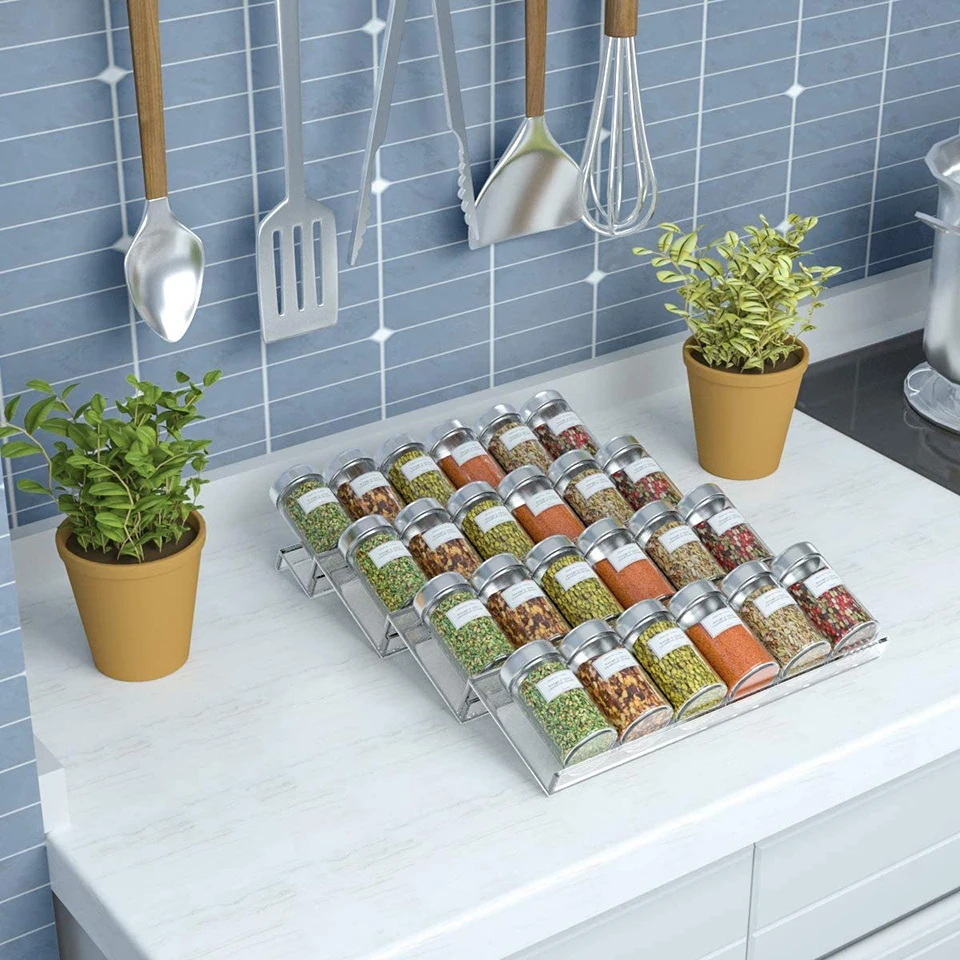 

Modern Nordic Style Kitchen Organizer Bracket Storage Rack 4 Tier Spice Drawer Organizer Acrylic Spice Drawer Supplies Storage