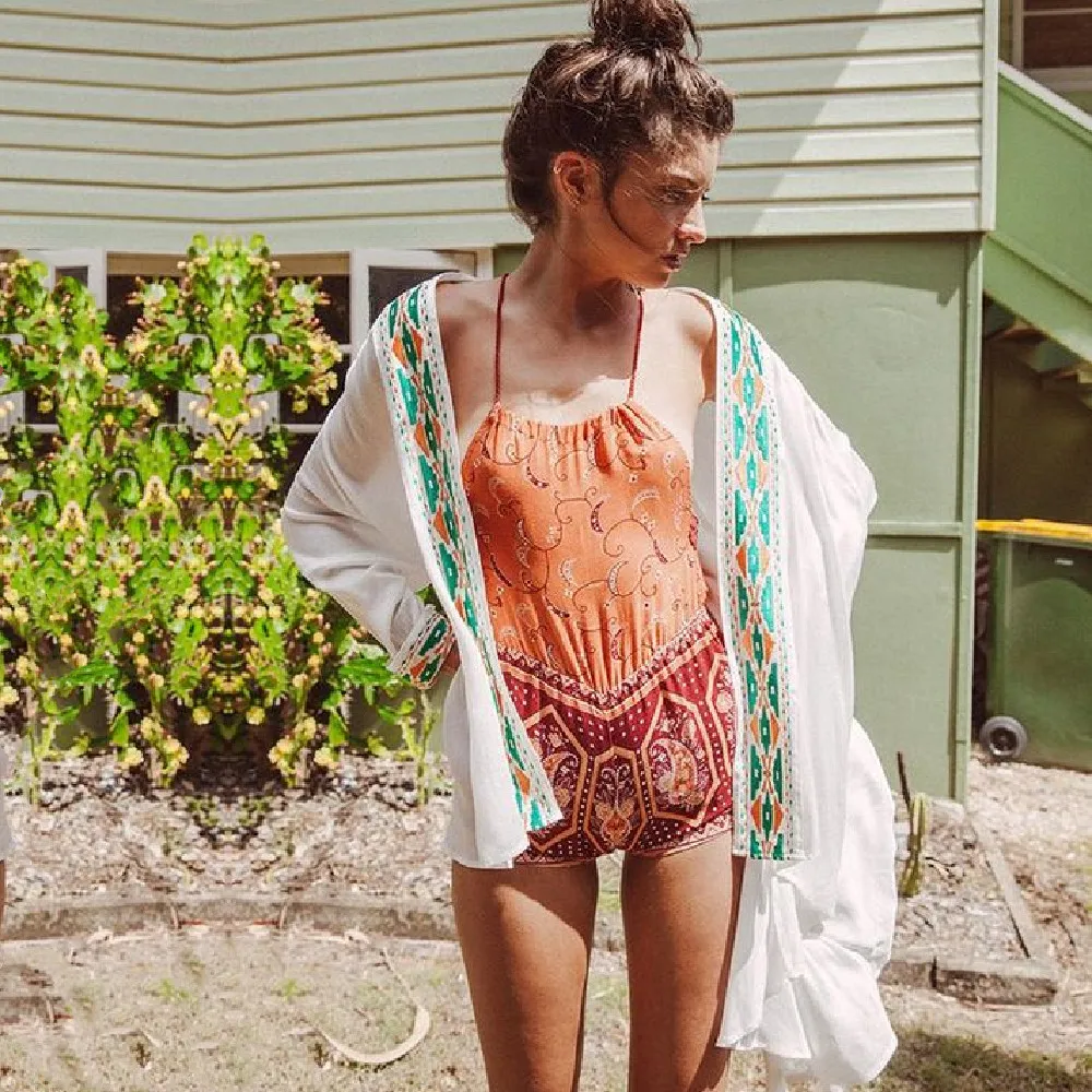 Пляжная накидка хлопковый купальный костюм Пляжное Платье туника для пляжа