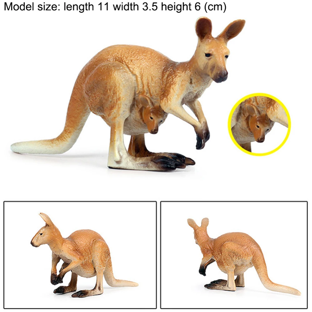 

11*3.5*6cm Simulation Miniature Kangaroo Figurine Home Decor Desktop PVC Ornaments Gift For The Desktop Prop Decoration