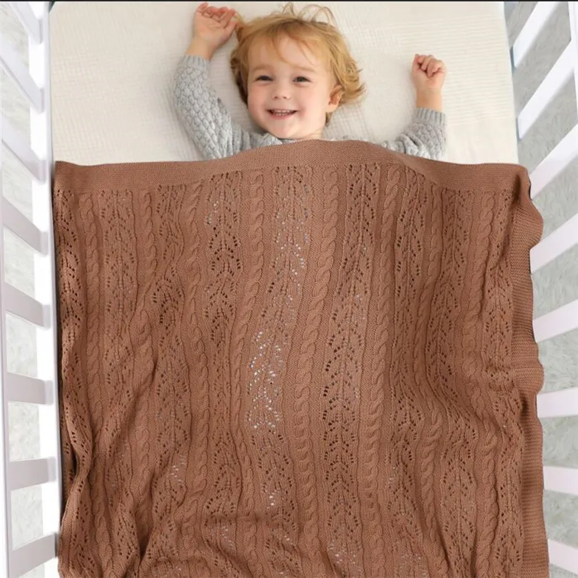 

Knitted Baby Blankets Newborn Baby Swaddle Wrap Receiving Blanket Bedding Quilt Throw Blanket Infant Baby Crib Stroller Blanket