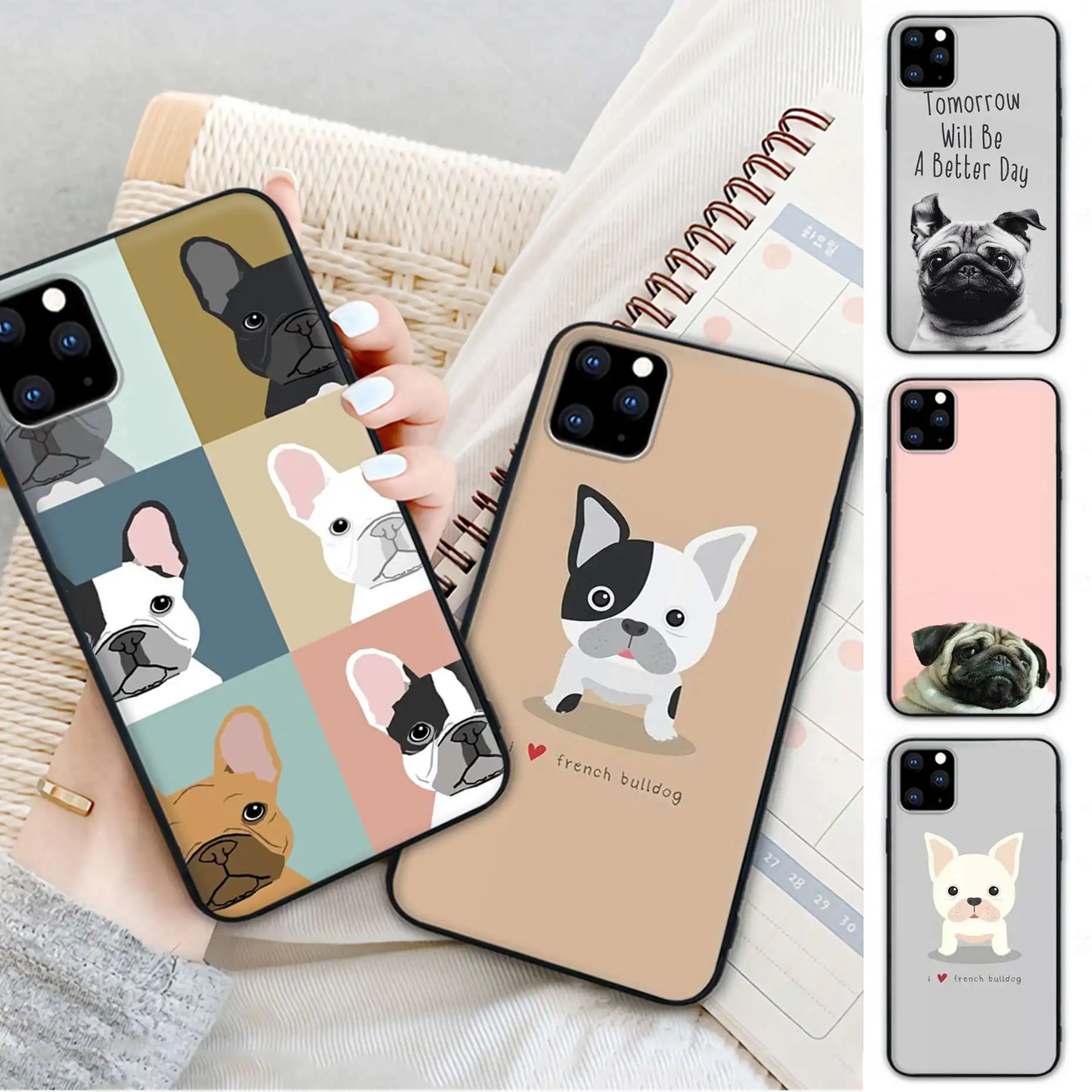 

High Quality French Bulldog Pattern Telephone Case For Samsung Galaxy M30S A01 A21 A31 A51 A71 A91 A10S A20S A30S A50S Cover
