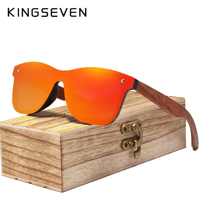 Мужские солнцезащ. Очки без оправы KINGSEVEN черно серые солнцезащитные очки с