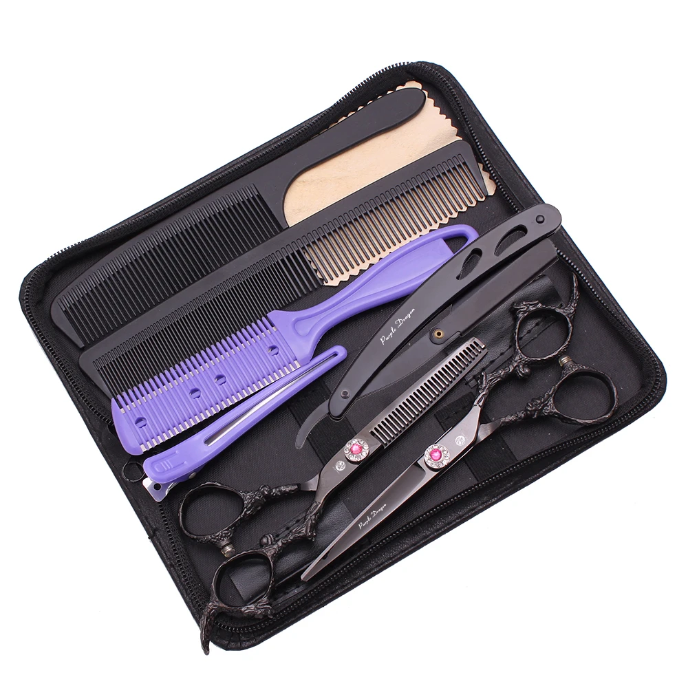 Профессиональные Парикмахерские ножницы 6,0, парикмахерские ножницы для филировки, набор ножниц для стрижки волос 440C, японские стальные нож...