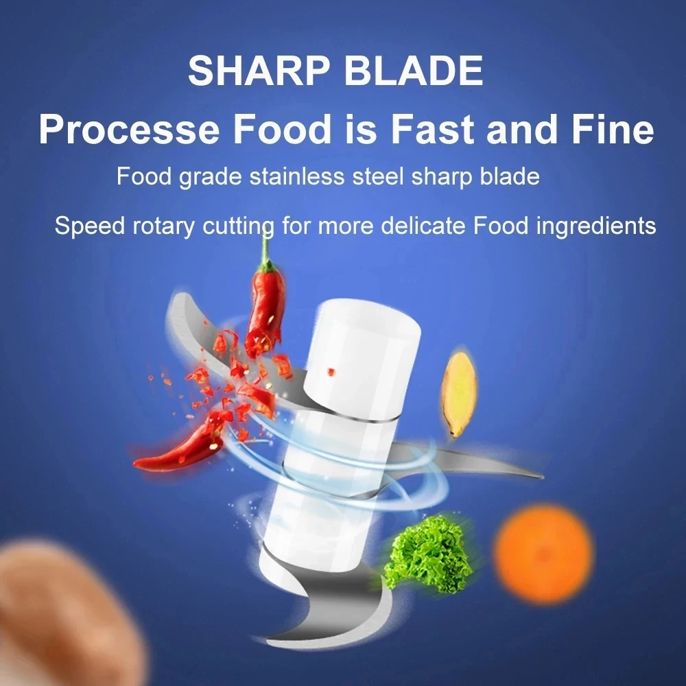 

250ml Meat Grinder Mini Food Garlic Vegetable Chopper Crusher Rechargeable Food Processors Stir Garlic Machine