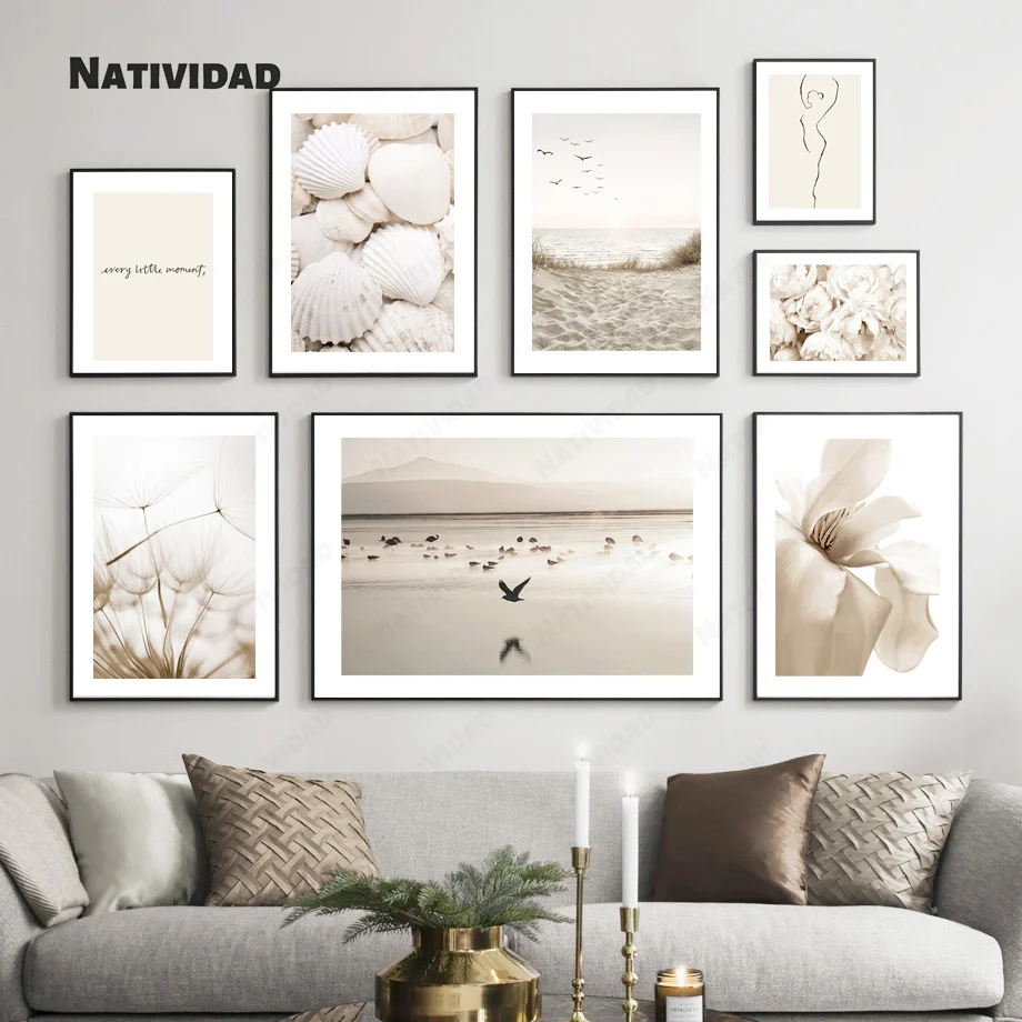 Скандинавский светильник лый цвет бежевый белый пейзаж холст современная модная