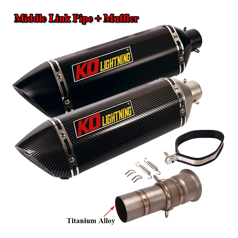 

470mm Exhaust Muffler Silencer Pipe Connecting Titanium Mid Link Tube Motorcycle Modified For Duke 1050 1090 1190 1290 Adventure