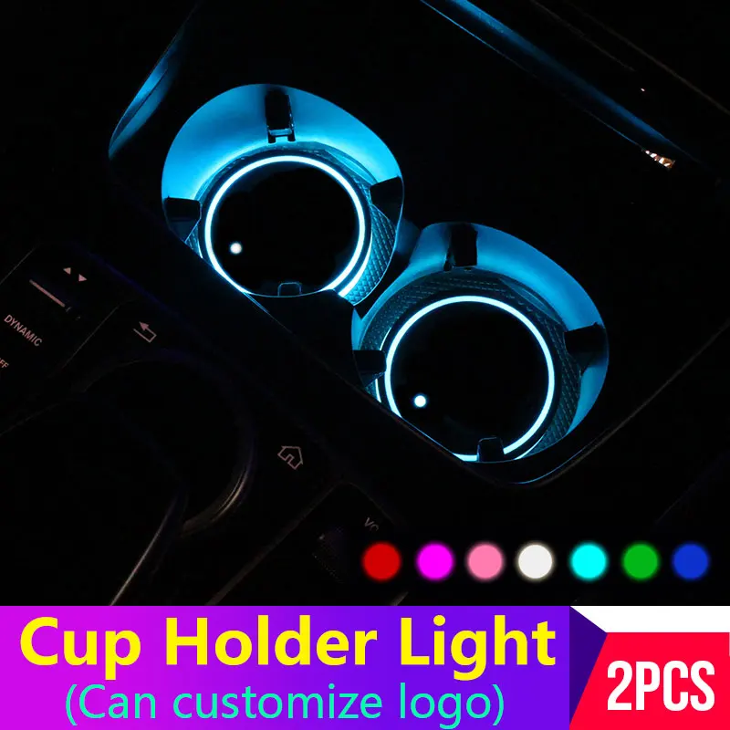 2 шт. Светодиодные Автомобильные подставки под стаканы Land Rover Tesla Maserati Mustang Skoda
