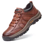 Мужские кожаные кроссовки для вождения, коричневые повседневные деловые уличные кроссовки, обувь для вождения, 2021