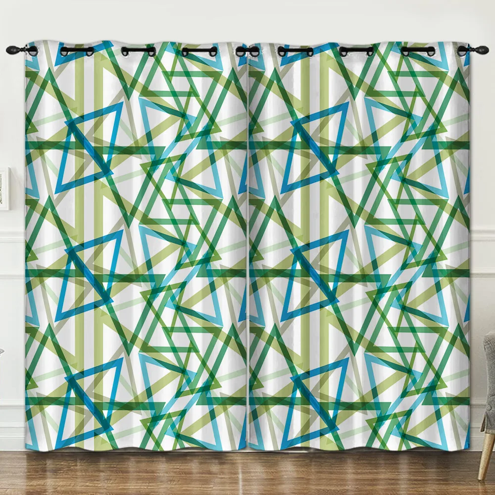 

Colorful geometry room decoration curtain background decoration cloth pink curtains luxury 5