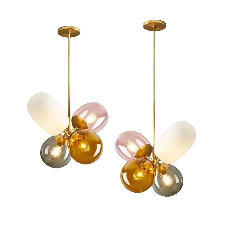 Childrens room lamp Nordic chandelier Sleeping INS Modern Restaurant Personality Creative Balloon Cafe Milk Tea Shop Chandelier