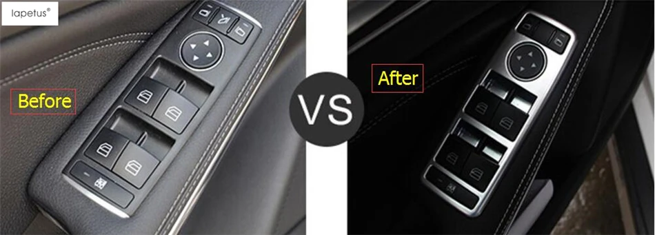 Lapetus Matte / Carbon Fiber Look Interior For Mercedes Benz CLA GLA X156 200 220 2015- 2019 Car Window Switch Panel Cover Trim