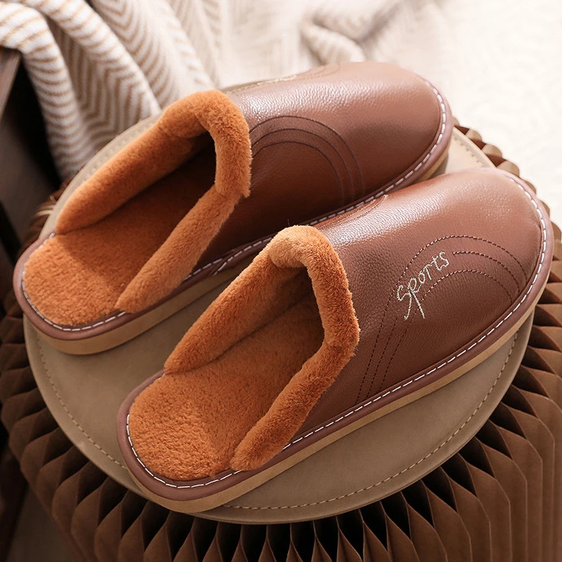 

Обувь из натуральной коровьей кожи на подошве из ПВХ, зимние тапочки для девочек, теплые фланелевые тапочки с подкладкой, Фабричный магазин ...