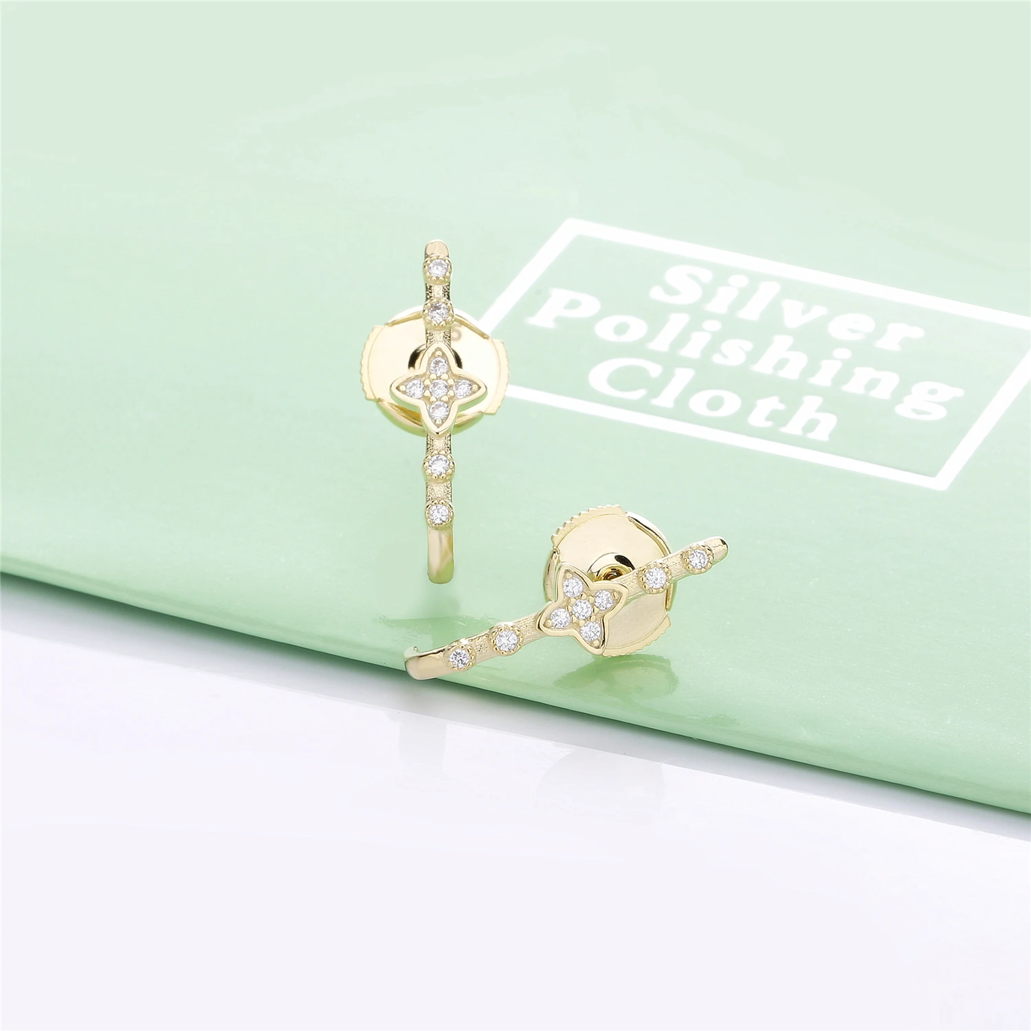 Moonmory 925 пробы серебряные серьги манжеты клипсы Epoque Boucle D Oreille с прозрачными