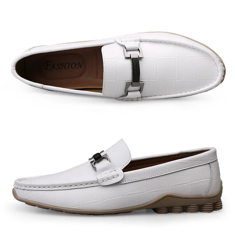 Summer Genuine Leather Casual Shoes Men Comfortable Loafers Moccasins Breathable Slip on Luxury Brand Mens Flats Driving | Обувь