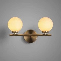 bokt bedside wall lamp modern iron double head glass ball wall sconces kitchen living room gold wall light fixture for bedroom