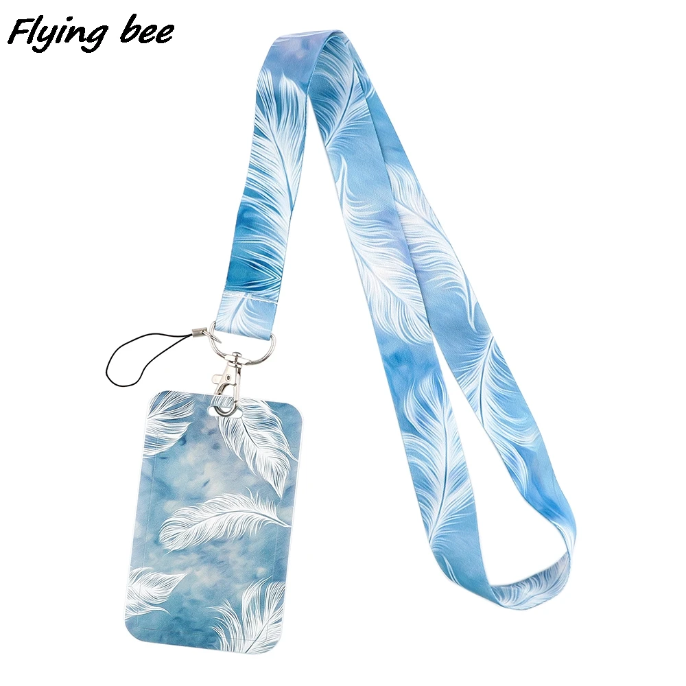 

Flyingbee X1858 модные перо шейный ремешок для ключей ID карты ТРЕНАЖЕРНЫЙ зал Мобильный телефон ремни USB держатель значка "сделай сам" с подвеской