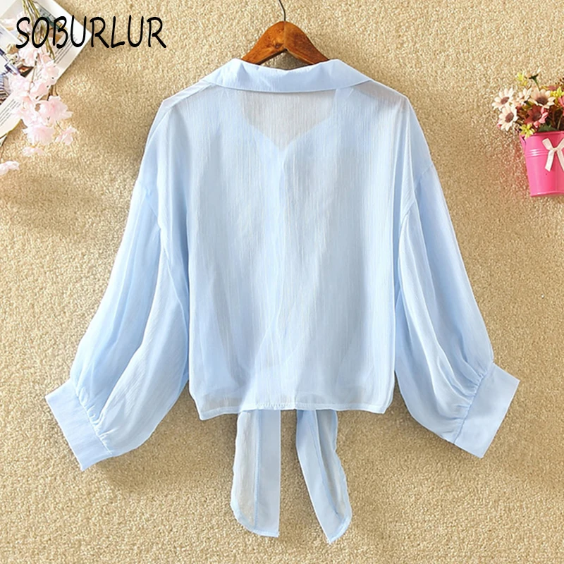 Шифоновые женские рубашки летние корейские блузки с коротким рукавом тонкие