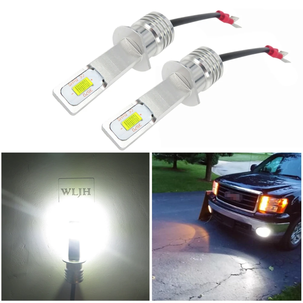 

WLJH 2x Canbus LED Fog Light Bulbs H1 LED Fog Light Bulb 6000K High Bright Auto Low Beam Headlight Driving Vehicle DC 12V -24V