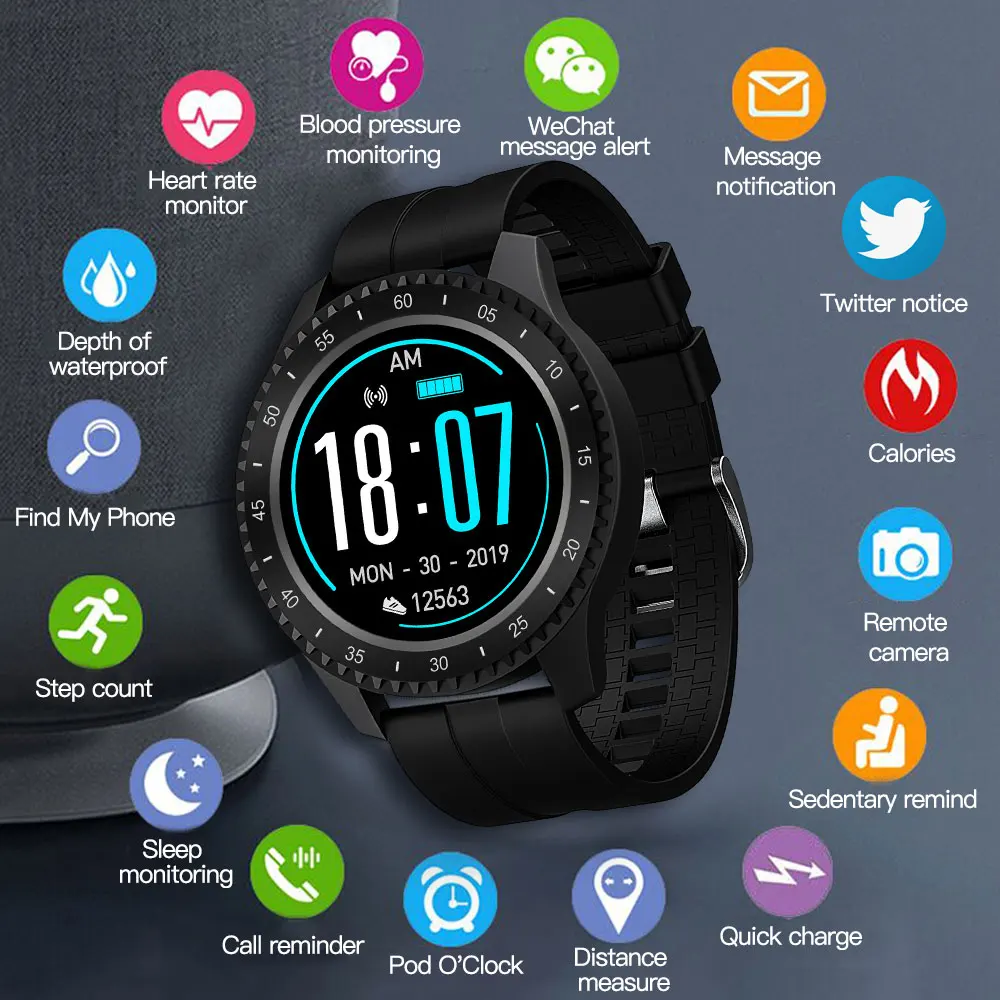 Смарт-часы с пульсометром и тонометром IP68 | Электроника