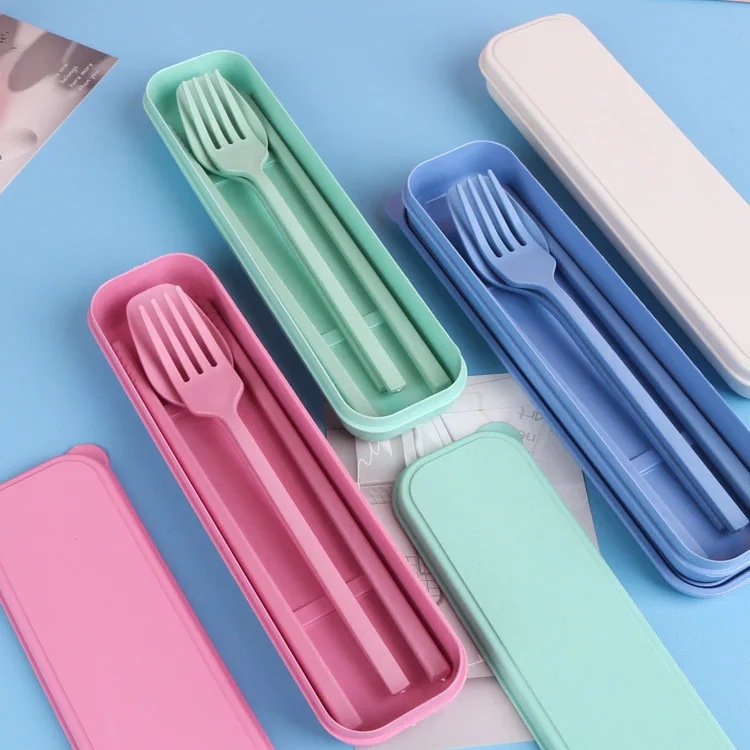 Бамбуковое Волокно палочки для еды набор ложка и вилка охрана окружающей среды