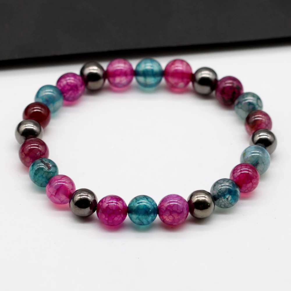 8 мм камень тигровый глаз эластичный браслет магнитные бусины коричневый