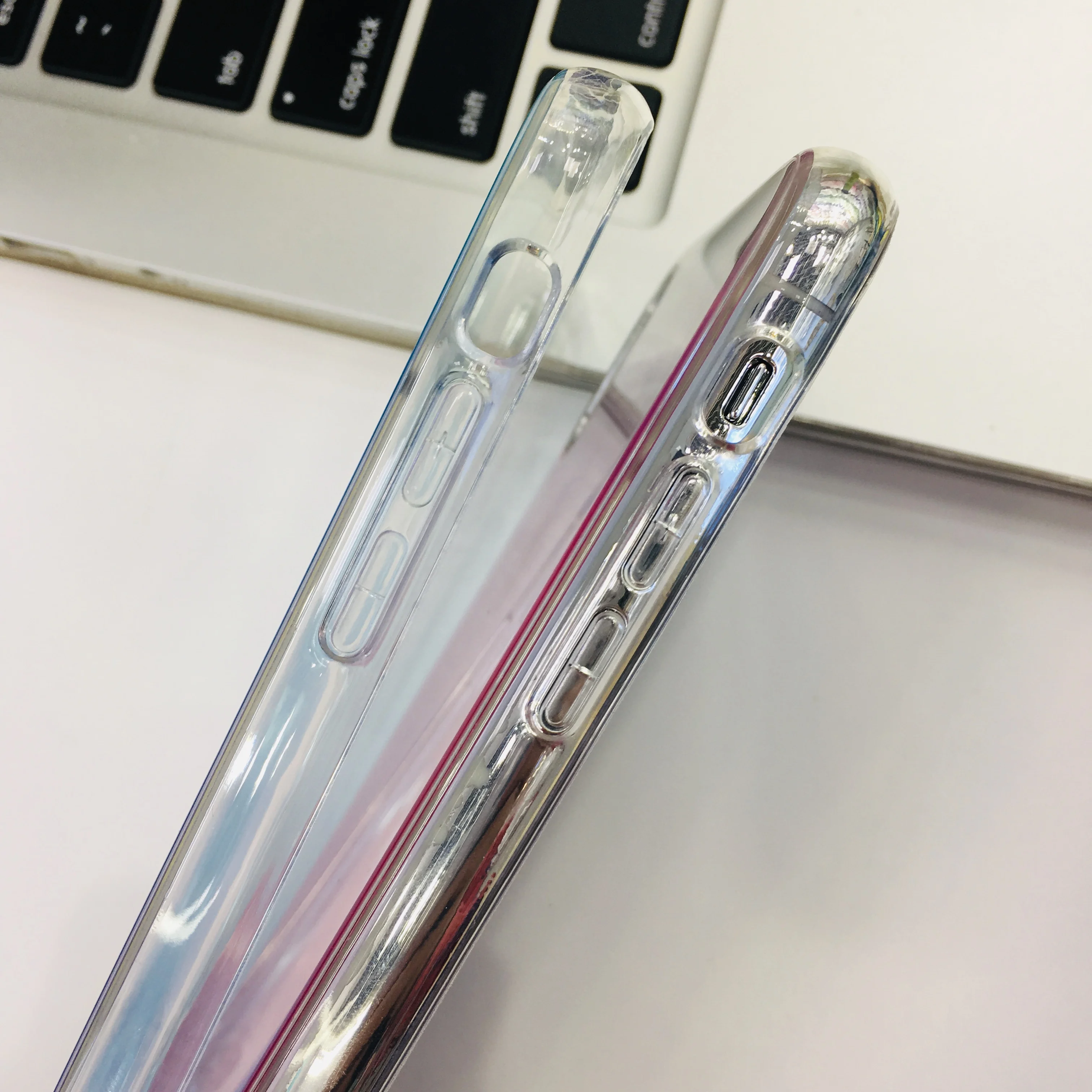 Прозрачный Жесткий Тонкий чехол из закаленного стекла с металлическим