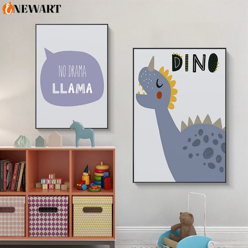 Настенный постер для детской комнаты с изображением динозавра холст принтом