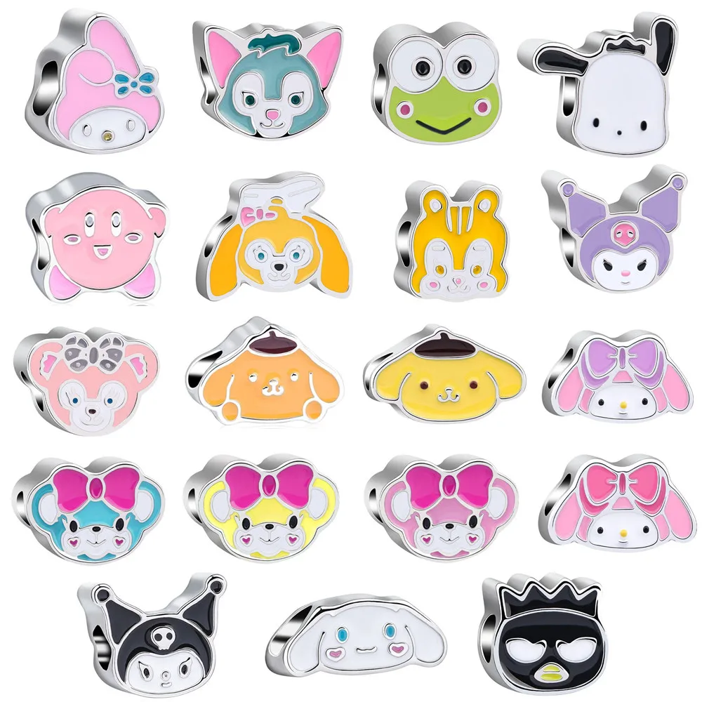 

1Pcs New Cute Cat Dog Frog Beads Pendant Original Pandora Charm Bracelet Women Jewelry Gifts