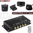 Система парктроника Koorinwoo, 360 сплит-бокс, видео для 4 камер s HD CCD переключатель, комбинирующие каналы, левый правый, камера переднего и заднего вида