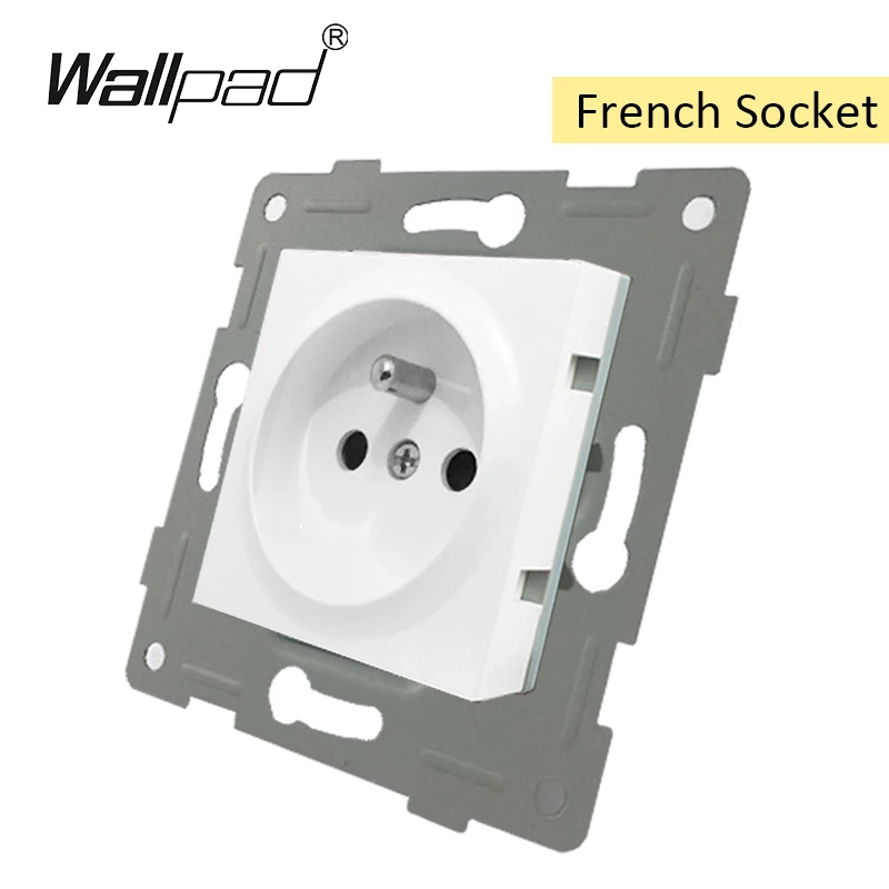 French Socket DIY ЕС функциональный ключ для модуля белый кнопочный переключатель и розетка с когтями монтажный Wallpad L6 серии - Цвет: French Socket