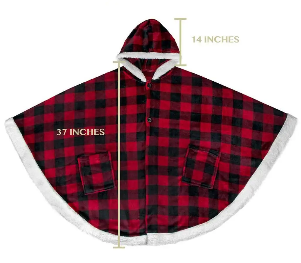 Зимнее теплое одеяло с капюшоном и карманом для телевизора купальный халат