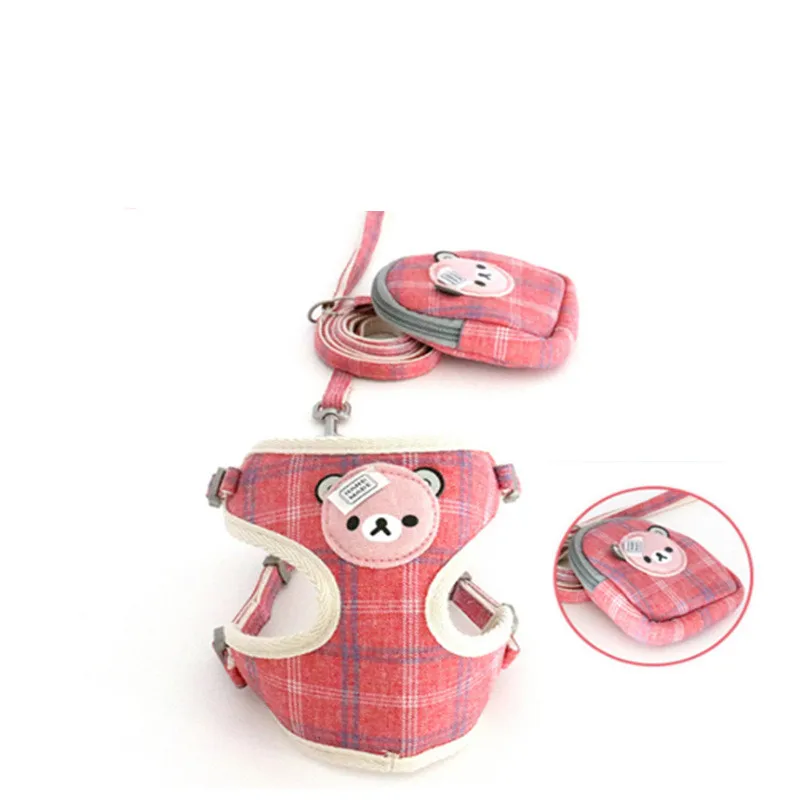 Воздухопроницаемая шлейка для собак нейлоновый жилет с мультяшным медведем
