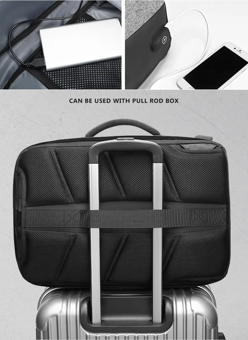 

Tagdot Splashproof 17.3 Inch USB Backpack for Laptop Air Cushion Compartment High Capacity Travel Teenage School Backpack Men