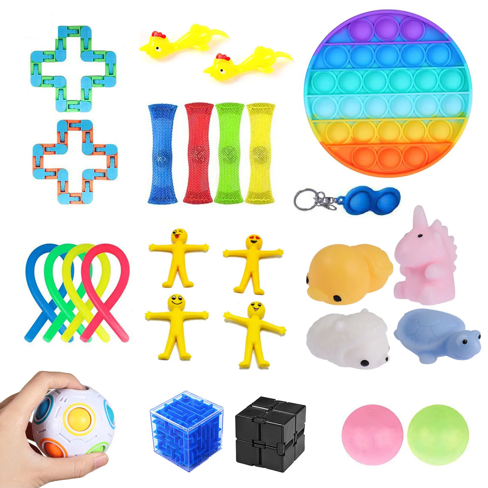 New Fidget Sensory Toy Set Stress Relief Toys Autism Anxiety Relief Stress Pop Bubble Funny Toy For Kids Adults enlarge