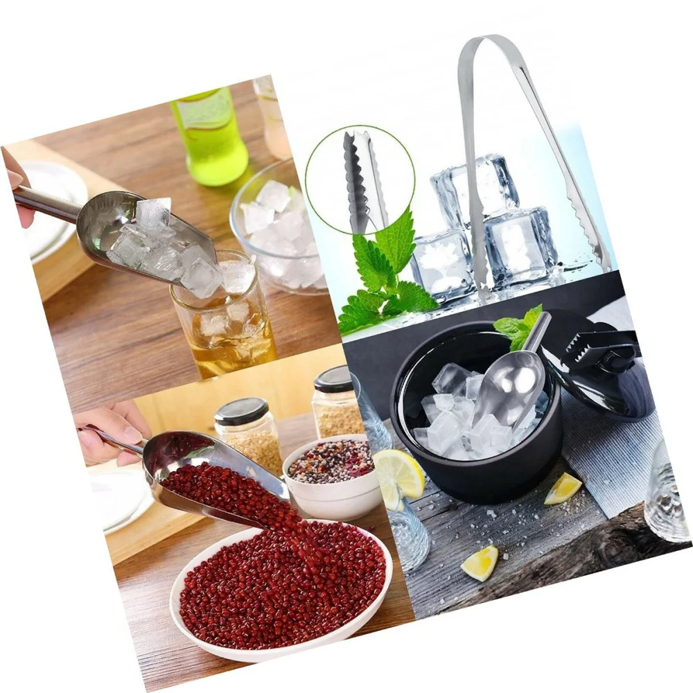 16 шт. нержавеющая сталь ледяной совок сладкие конфеты буфет щипцы для льда