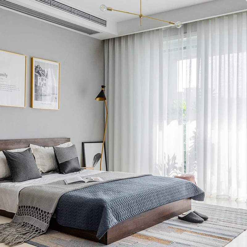 Полубелая Тюлевая занавеска с защитой конфиденциальности для гостиной на заказ