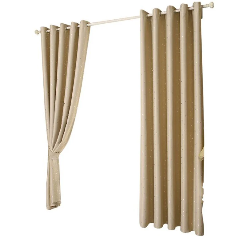

2pcs/Set Stars Curtains For Living Room Solid Color Bedroom Curtain Blackout Blinds Home Decorations Salon