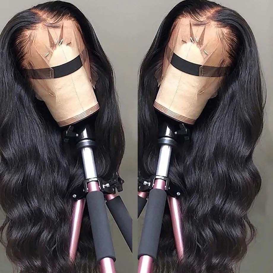 360 парик шнурка бразильские волосы парики для женщин объемная волна Человеческие