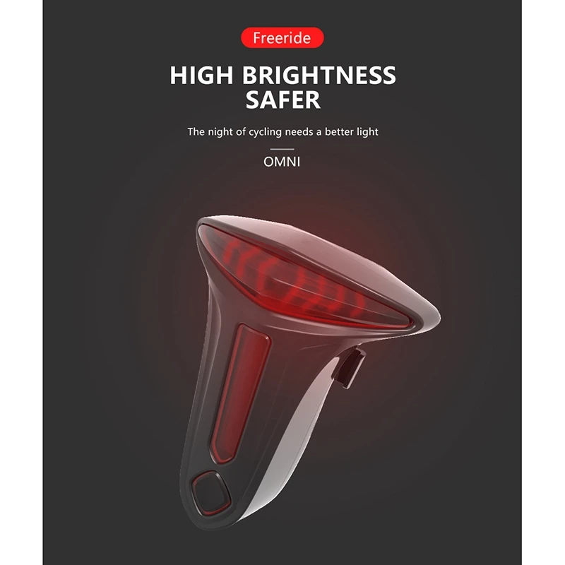 

Bicycle USB LED Brake Taillight Safety Warning Rear T Type Tail Light for Road Bikes and Mountain Lights