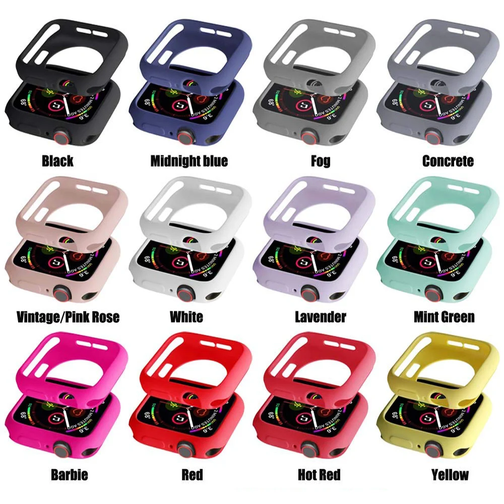 Cover For Apple Watch case 44mm 40mm iWatch case 42mm 38mm Accessories Silicone Bumper Protector Apple watch series SE 3 4 5 6