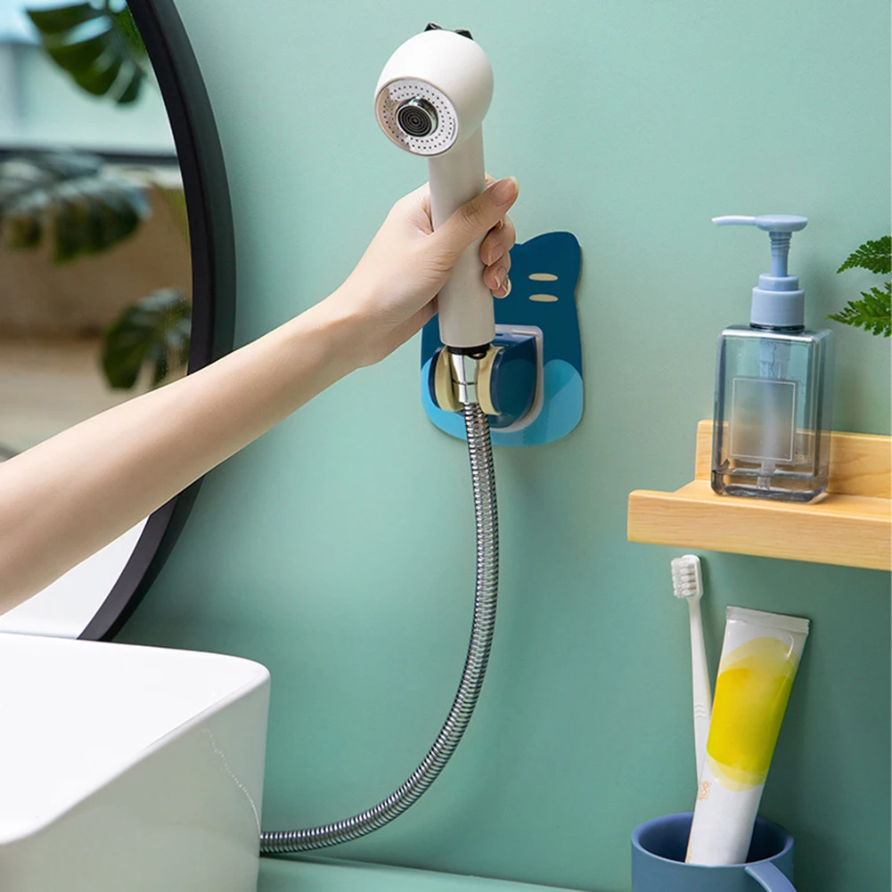 

Mount Holder Handheld Shower Sprayer Bathroom Accessory Cartoon Shower Clip Adjustable Frame Punch-Free Nozzle Home Bathroom
